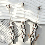 pre‑assembled top‑hat horror‑style 3D character figurine beadable pens, white base decorated with faux pearls, spooky halloween themed craft ballpoint pens bulk