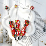 Bright Red 3D Mixed Christmas Mini Figure Beadable Pens Wholesale, Matches All Focal Beads & Pen Topper