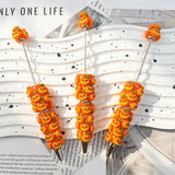 Orange Jack‑o‑Lantern Pumpkin Graphic Decor Beadable Pens Wholesale, Matches All Focal Beads & Pen Toppers