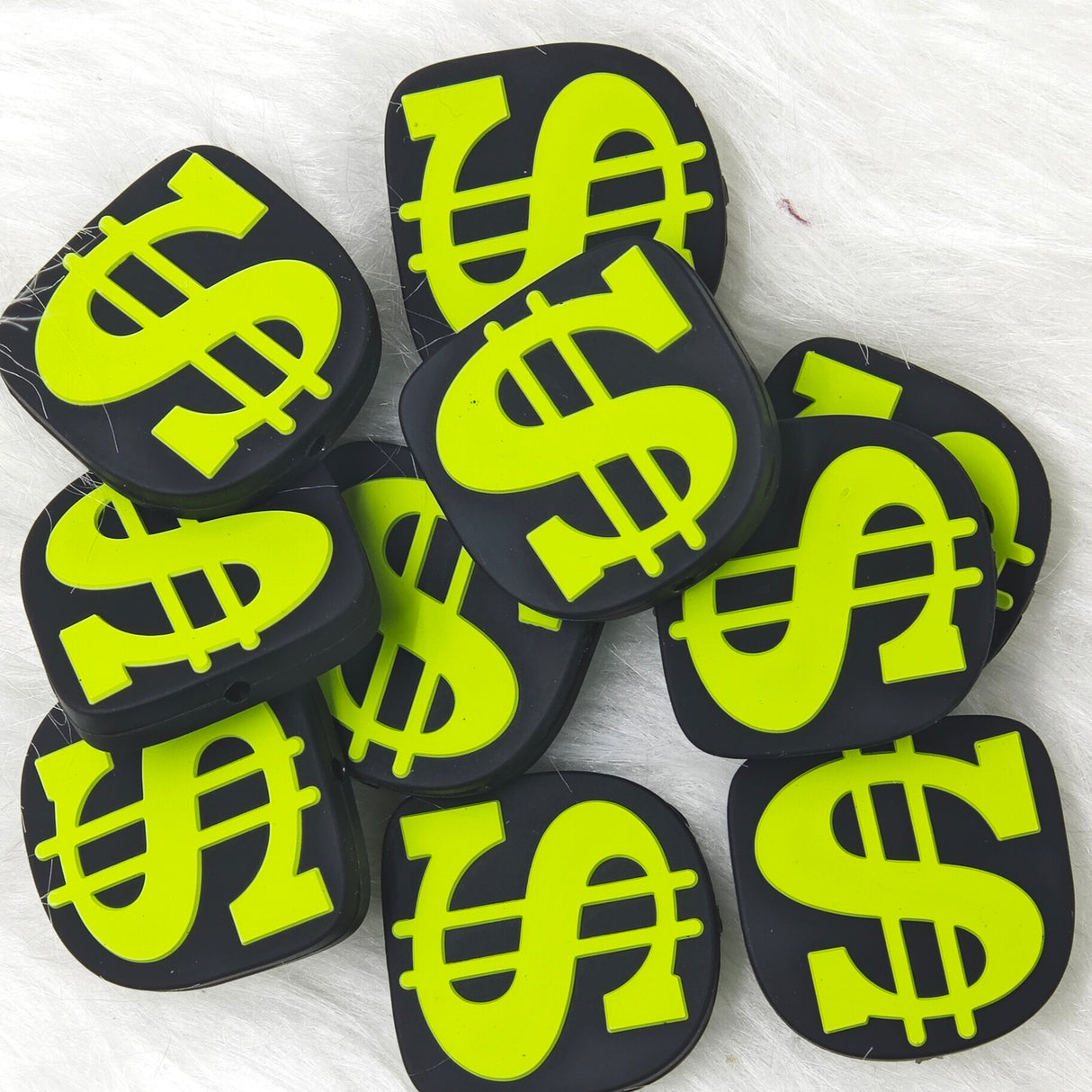 "$" Dollar Shape Silicone Focal Beads Wholesale