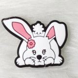 Cute Rabbit head silicone focal beads for Easter Day