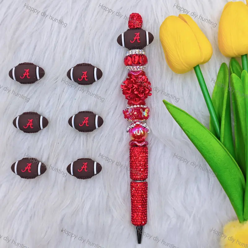 3D Alabama Football team Silicone Focal Beads,Wholesale Silicone focal beads for pens2
