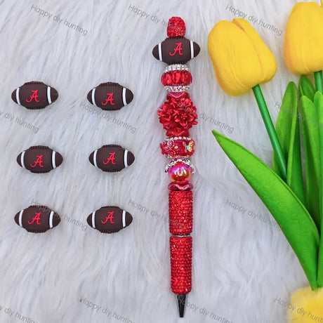 3D Alabama Football team Silicone Focal Beads,Wholesale Silicone focal beads for pens2