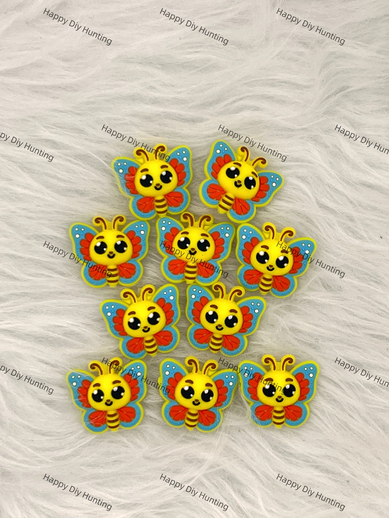 3D Bee With Butterfly Wings Silicone Focal Beads