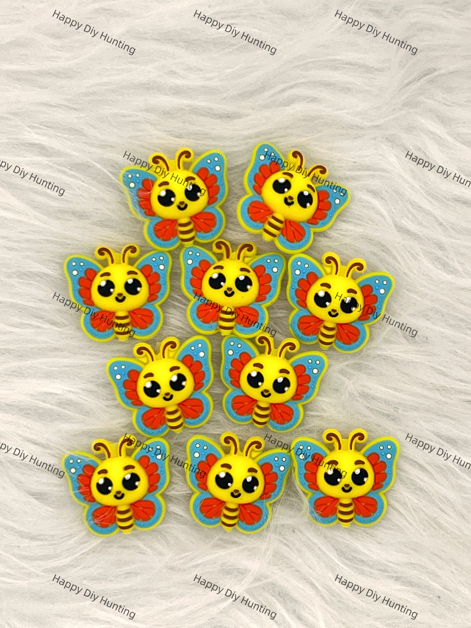 3D Bee With Butterfly Wings Silicone Focal Beads