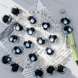 3D black crystal‑encrusted witch hat ghost round rhinestone beads, large hole halloween craft beads for handmade DIY beadable pen projects