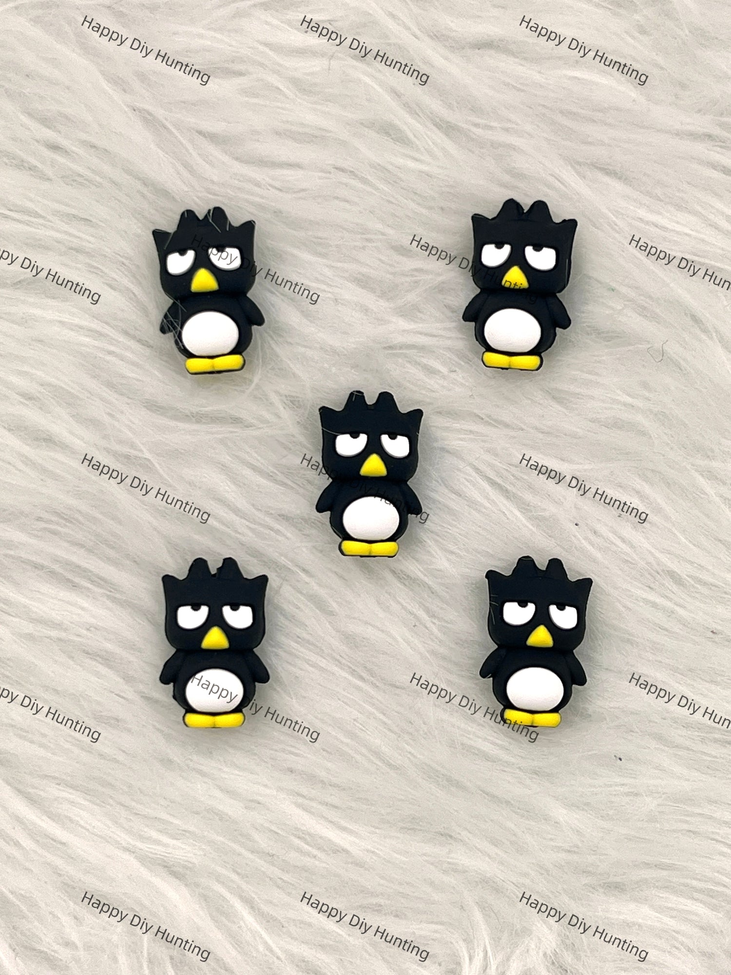 3D Black Serious Penguin Silicone Focal Beads Wholesale