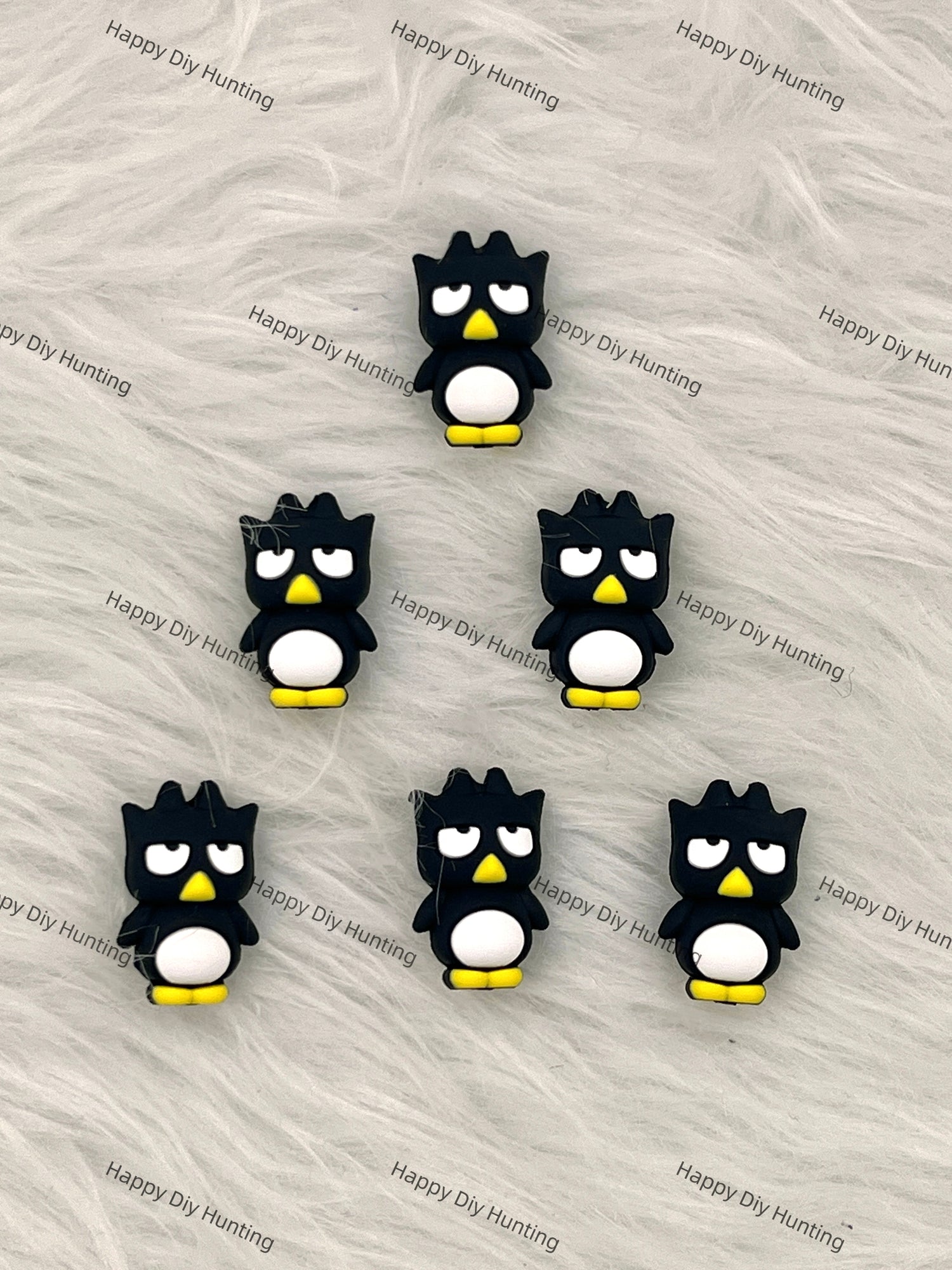3D Black Serious Penguin Silicone Focal Beads Wholesale