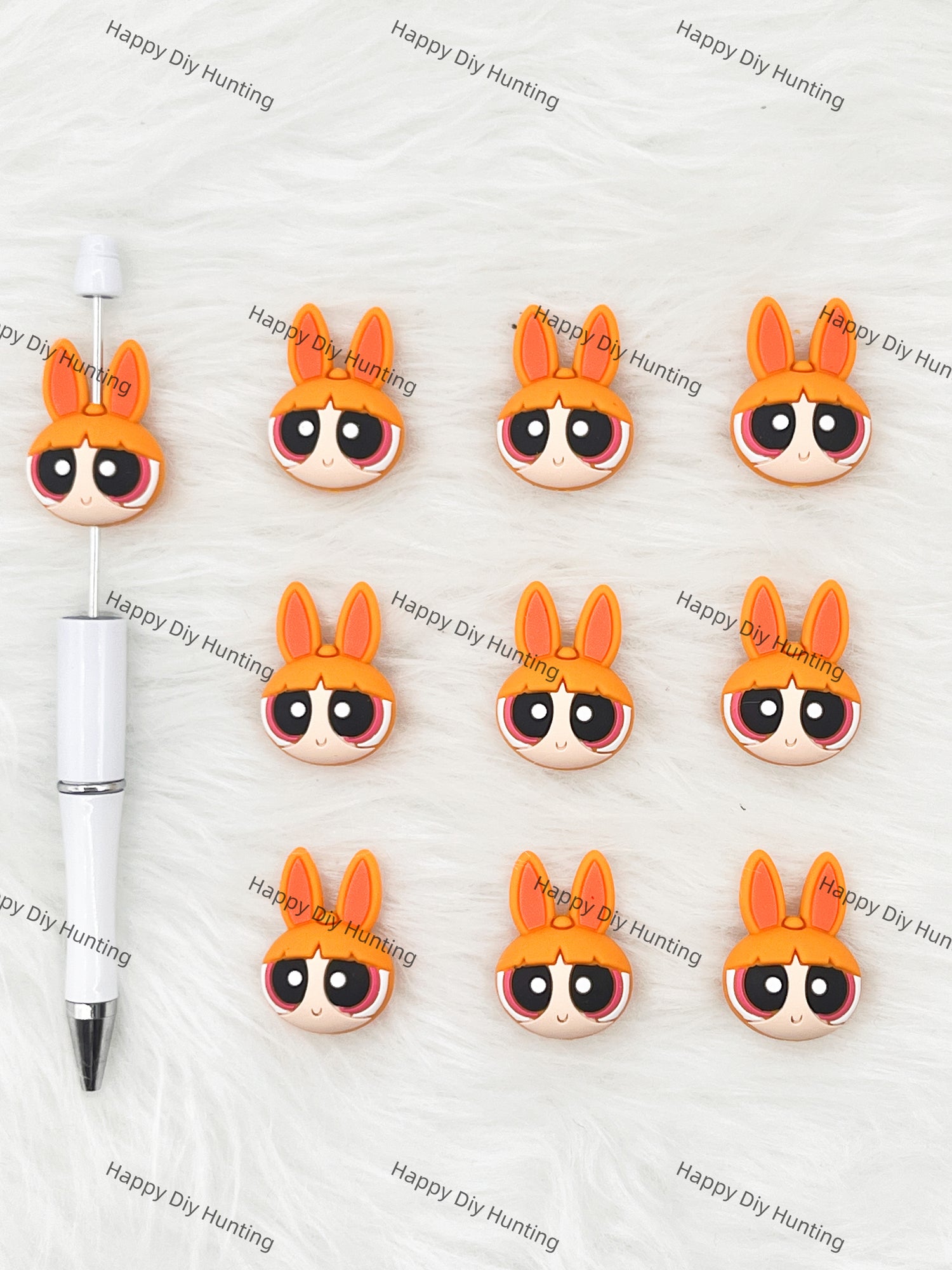 3D Blossom From The Powerpull Girls Silicone Focal Beads Wholesale, silicone focal beads for pens