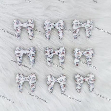 3D Blue Monster-themed Bowknot Silicone Focal Beads Wholesale for Pen DIY