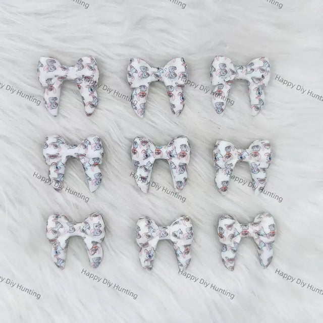 3D Blue Monster-themed Bowknot Silicone Focal Beads Wholesale for Pen DIY