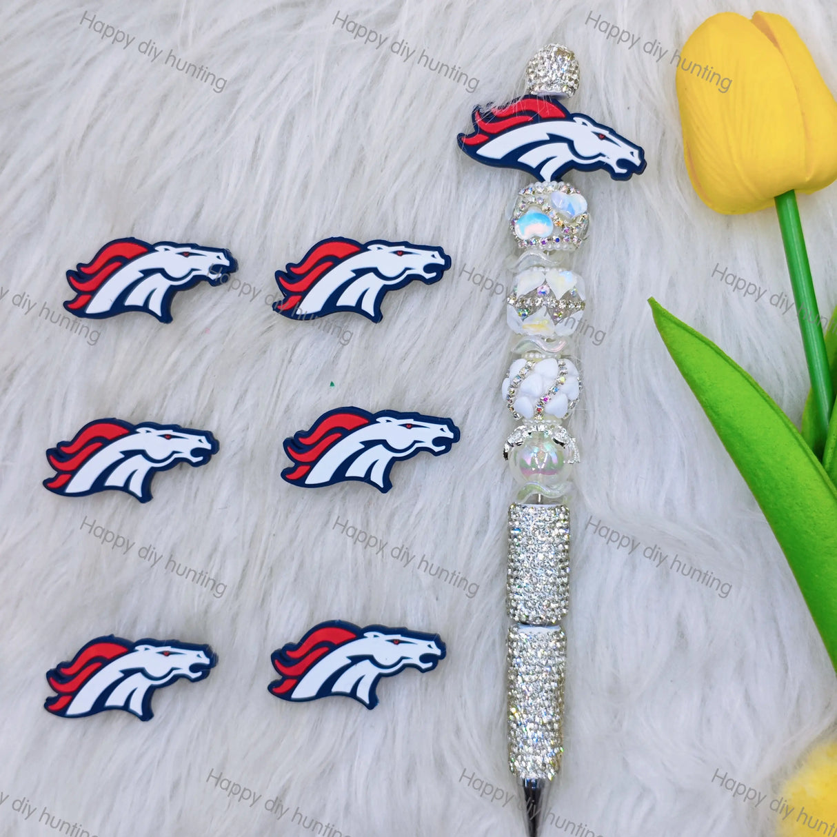3D Broncos Football team Silicone Focal Beads,Wholesale Silicone focal beads for pens2