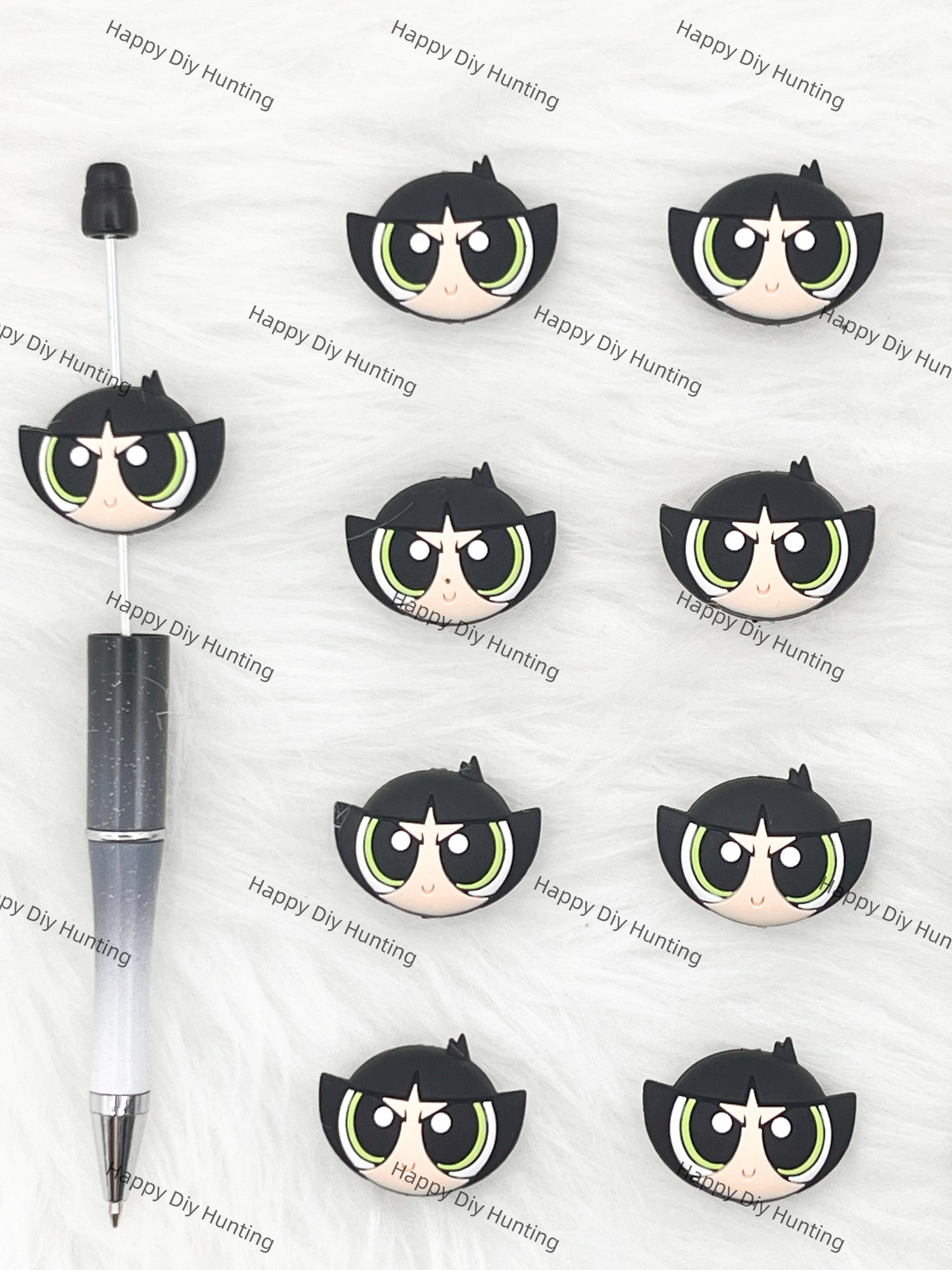 3D Buttercup From The Powerpull Girls Silicone Focal Beads Wholesale, silicone focal beads for pens