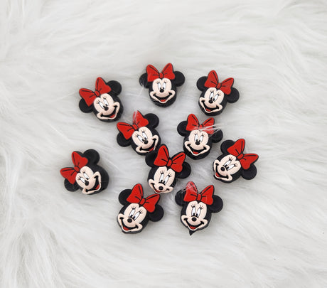 3D Cartoon Girl Mouse Head Silicone Focal Beads