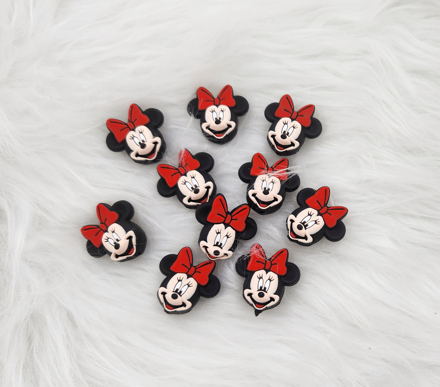 3D Cartoon Girl Mouse Head Silicone Focal Beads