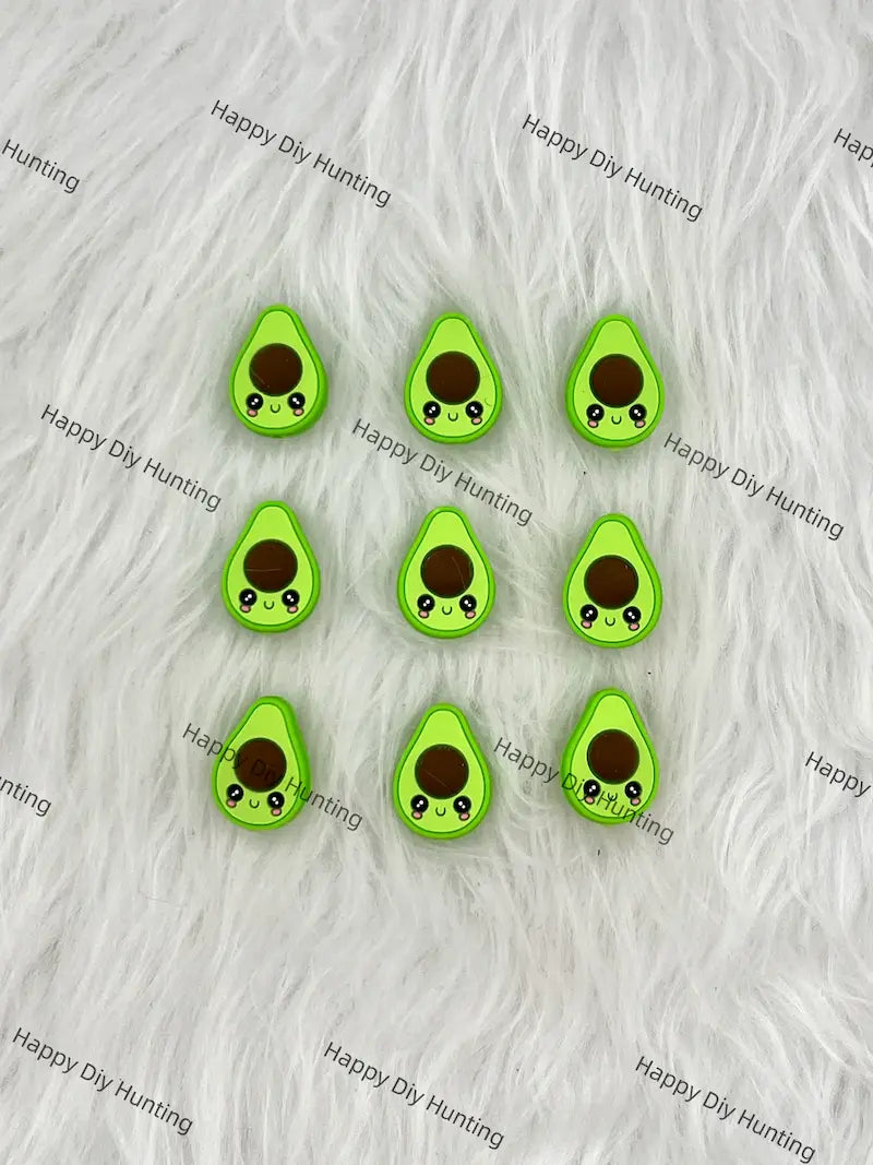 3D Cute Avocado Silicone Focal Beads for Fruit Beadable Pen