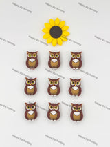 3D Cute Brown owl Silicone Focal Beads Wholesale, silicone focal beads for pens