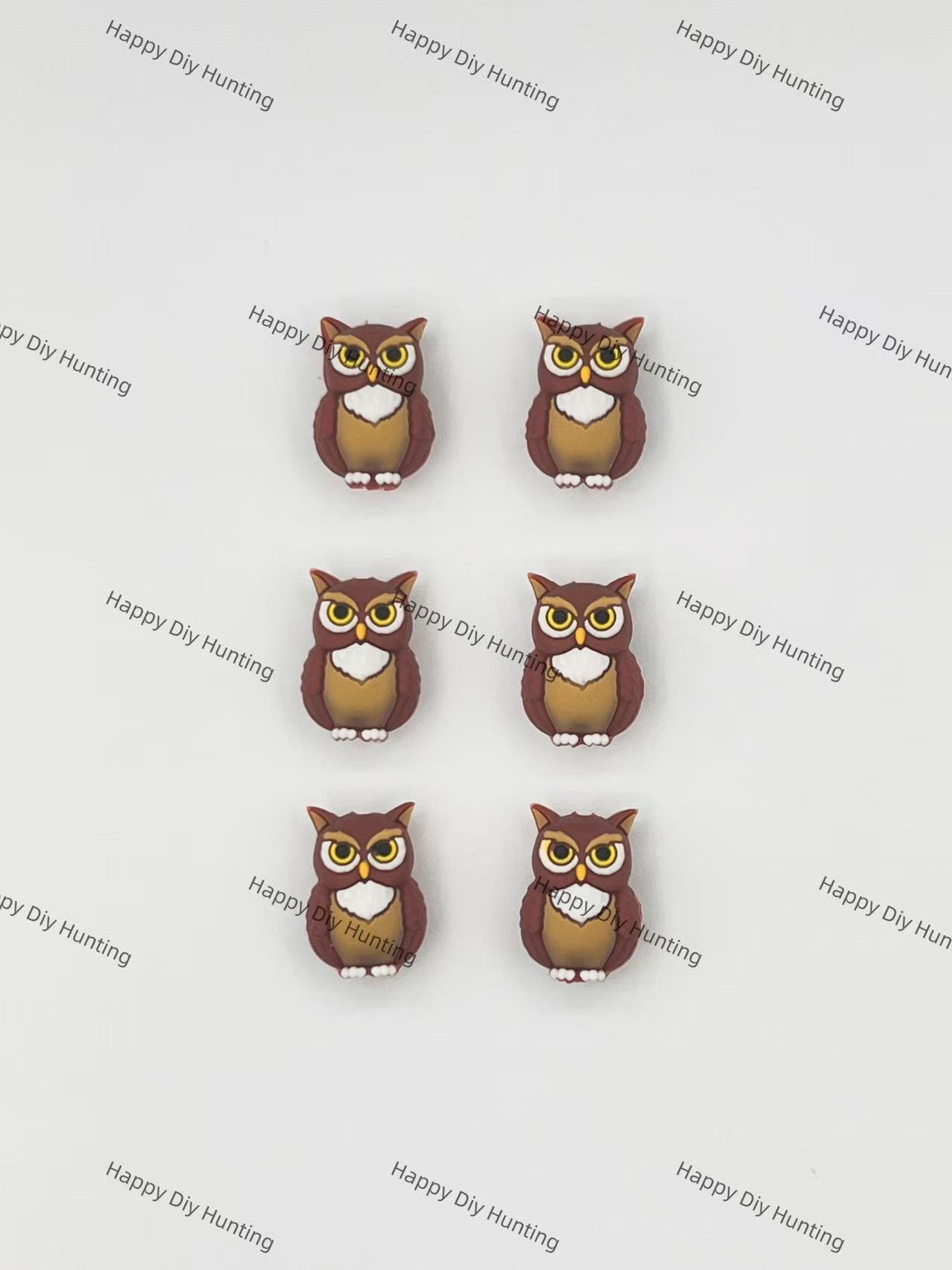 3D Cute Brown owl Silicone Focal Beads Wholesale, silicone focal beads for pens