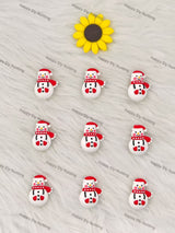 3D Cute Snowman Silicone Focal Beads Wholesale, silicone focal beads for pens