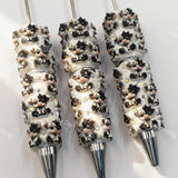 3D embossed cow DIY Beadable Pen, decorative animal handmade writing pen