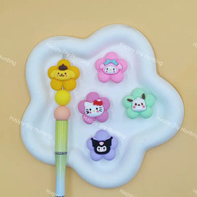 Pastel 3D flower cartoon character Sanrio silicone focal beads for custom beaded pen making