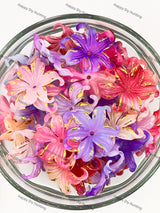 3D Flower Spacer Acrylic Beads with Gold Hot Stamping