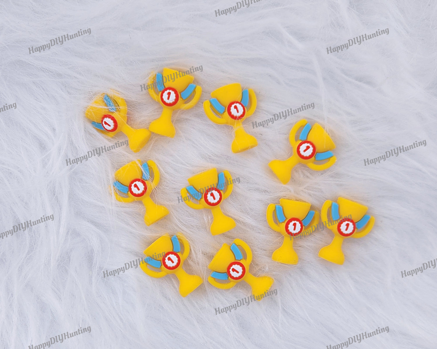 3D Golden Champion Cup Trophy No.1 Silicone Focal Beads