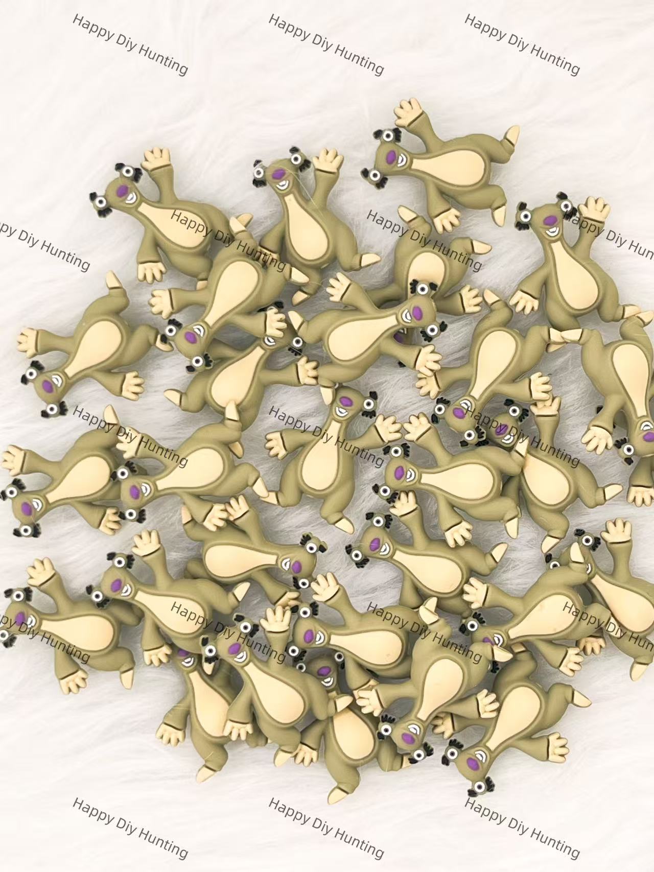 3D Green Humorous Sloth Silicone Focal Beads Wholesale, silicone focal beads for pens