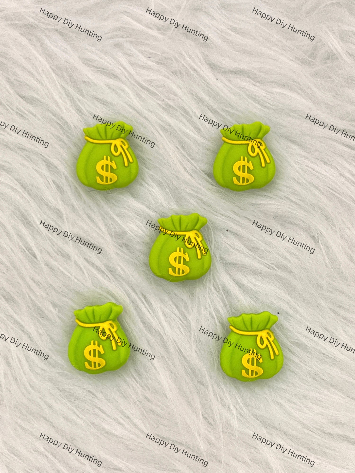 3D Green Money Bag Silicone Focal Beads Wholesale