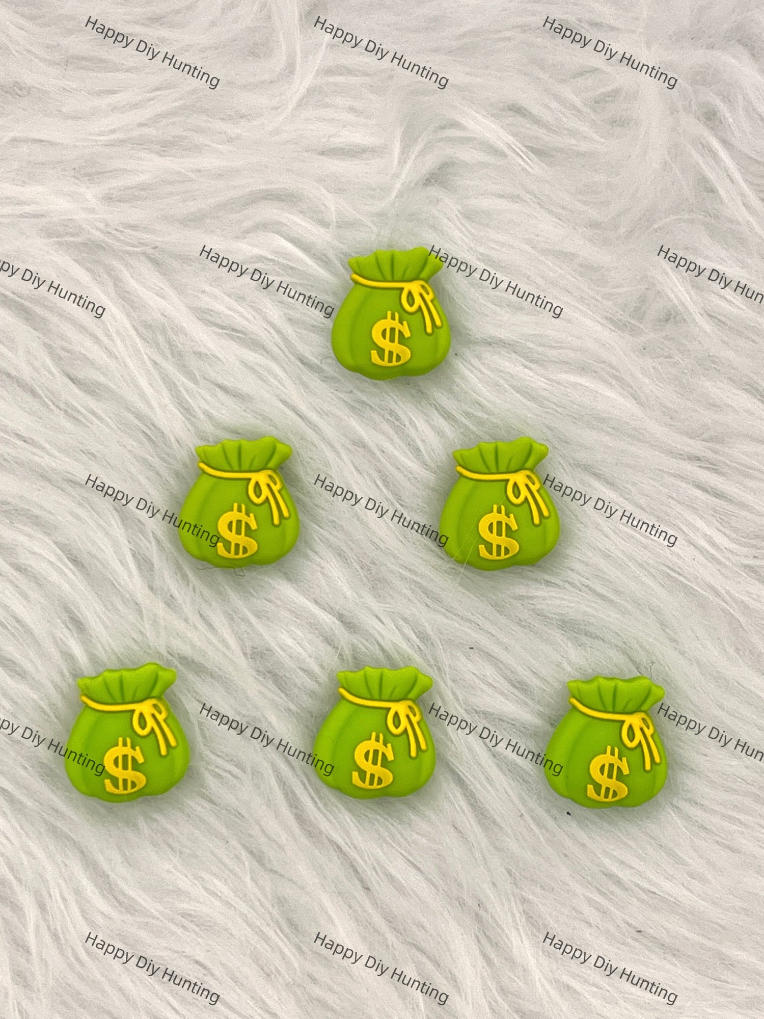 3D Green Money Bag Silicone Focal Beads Wholesale