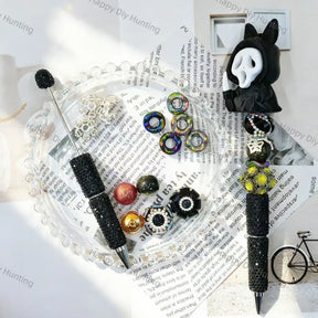 3D hooded spooky ghost figure pen toppers, silicone decorative tops for halloween handmade beadable pen projects
