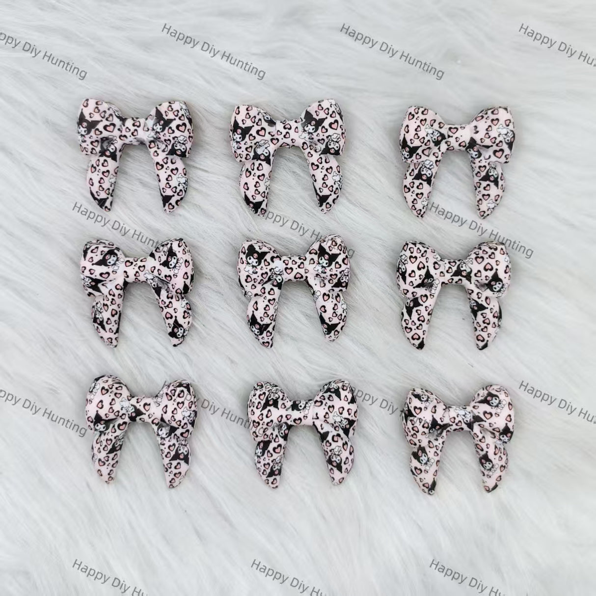 3D Kuromi-themed Bowknot Silicone Focal Beads Wholesale, silicone focal beads for pens