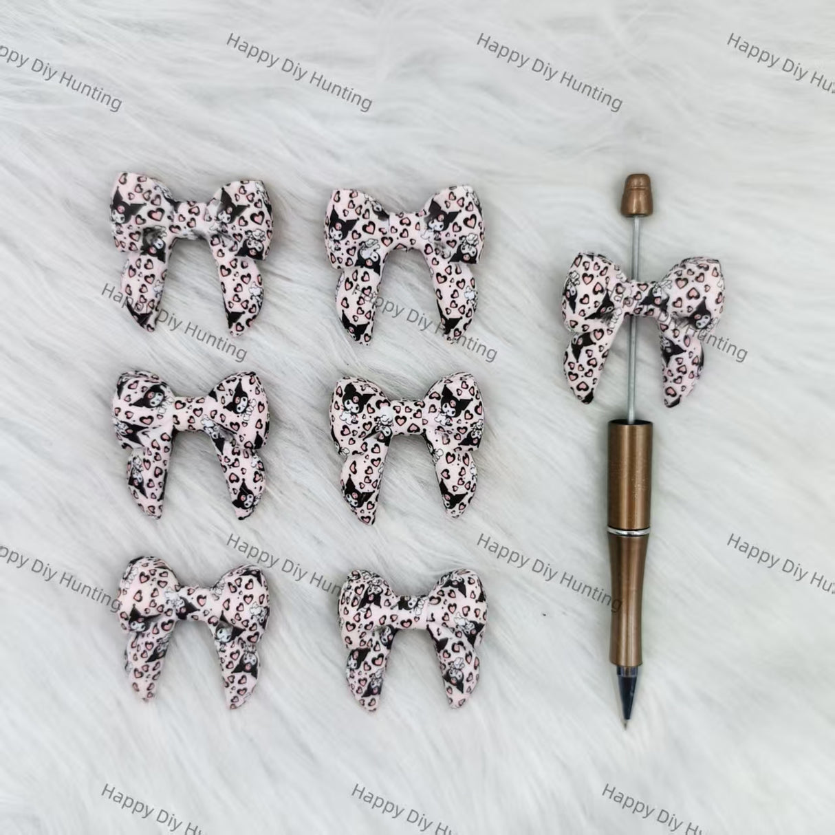 3D Kuromi-themed Bowknot Silicone Focal Beads Wholesale, silicone focal beads for pens