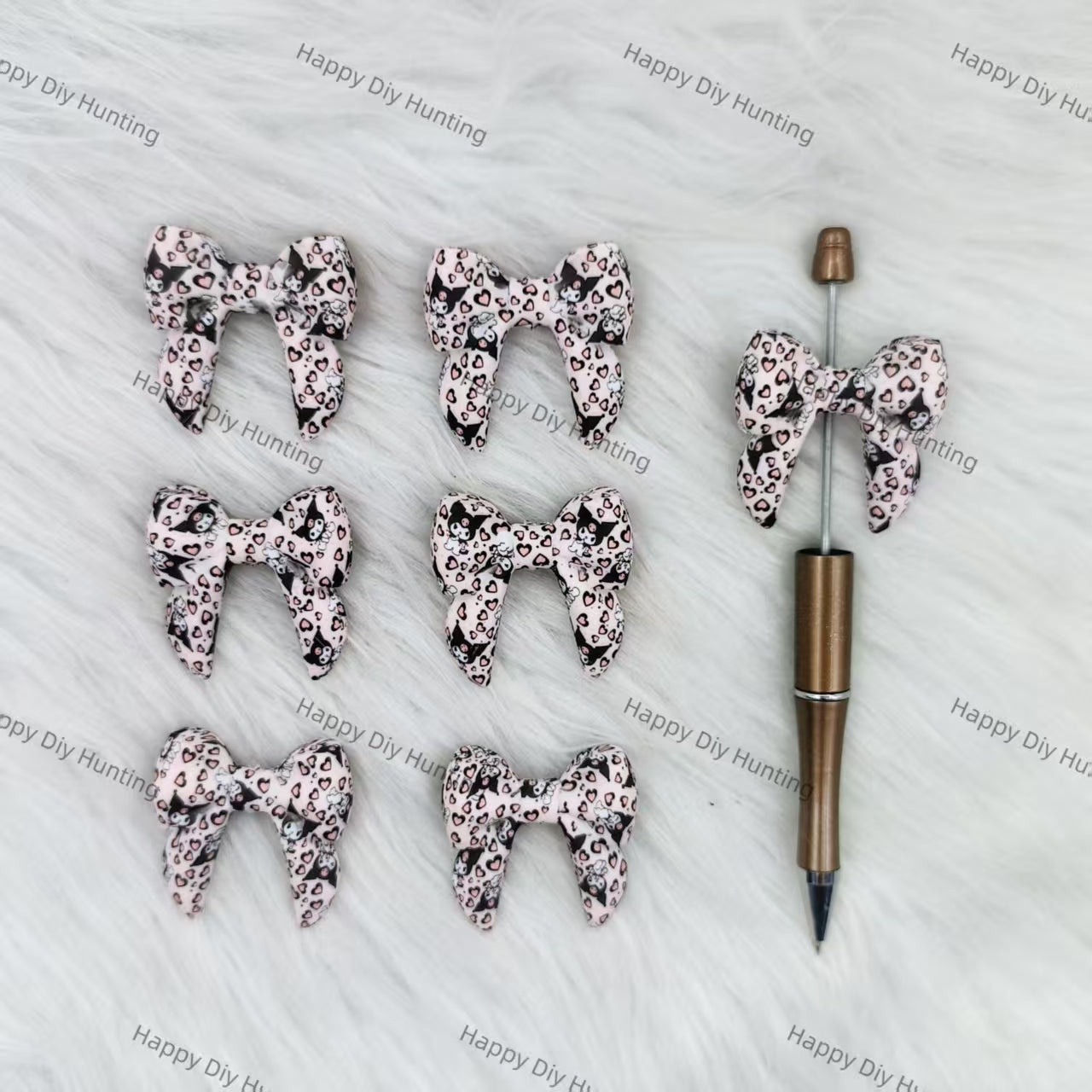 3D Kuromi-themed Bowknot Silicone Focal Beads Wholesale, silicone focal beads for pens