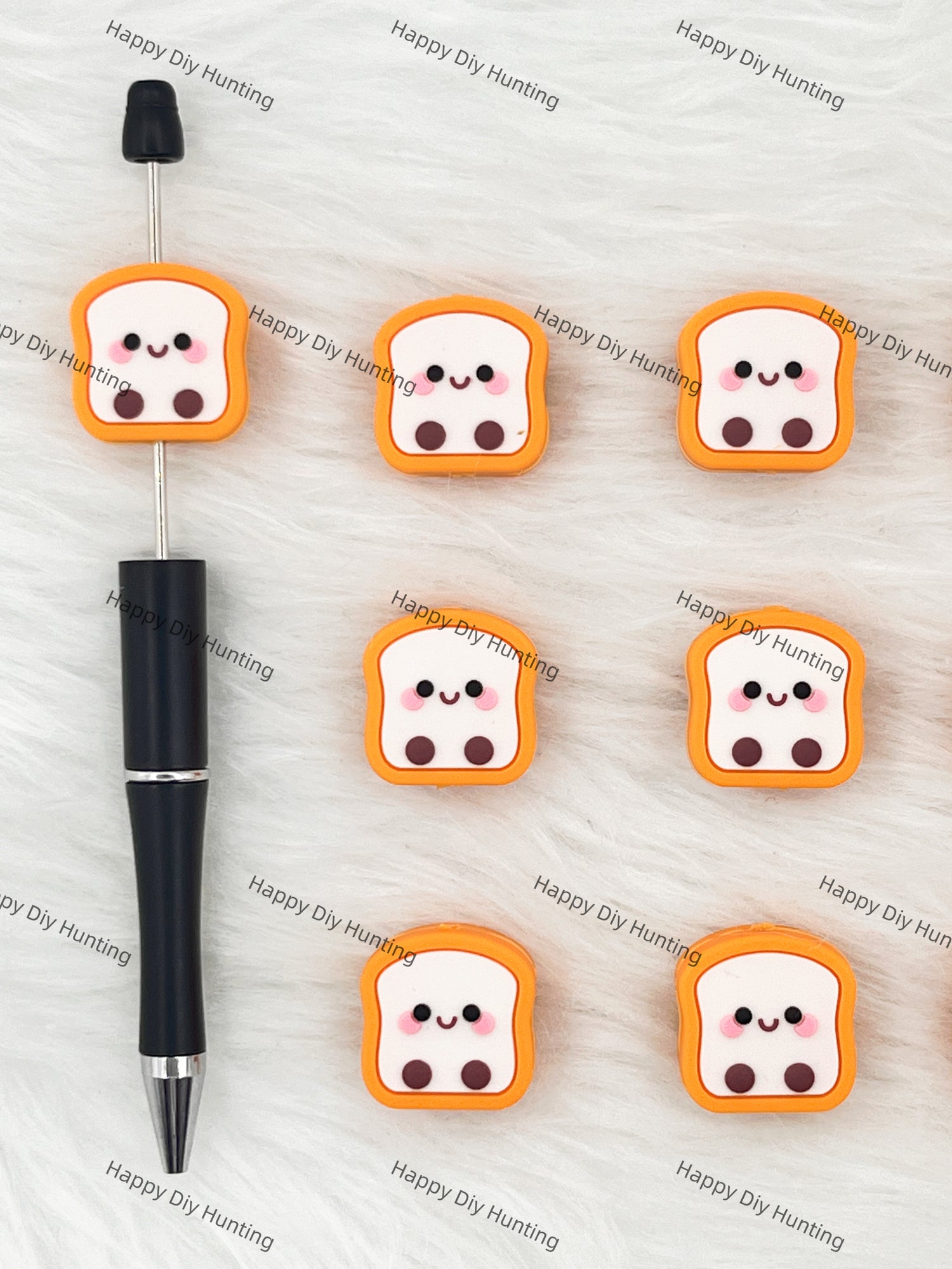 3D Lovely Bread Silicone Focal Beads Wholesale, silicone focal beads for pens