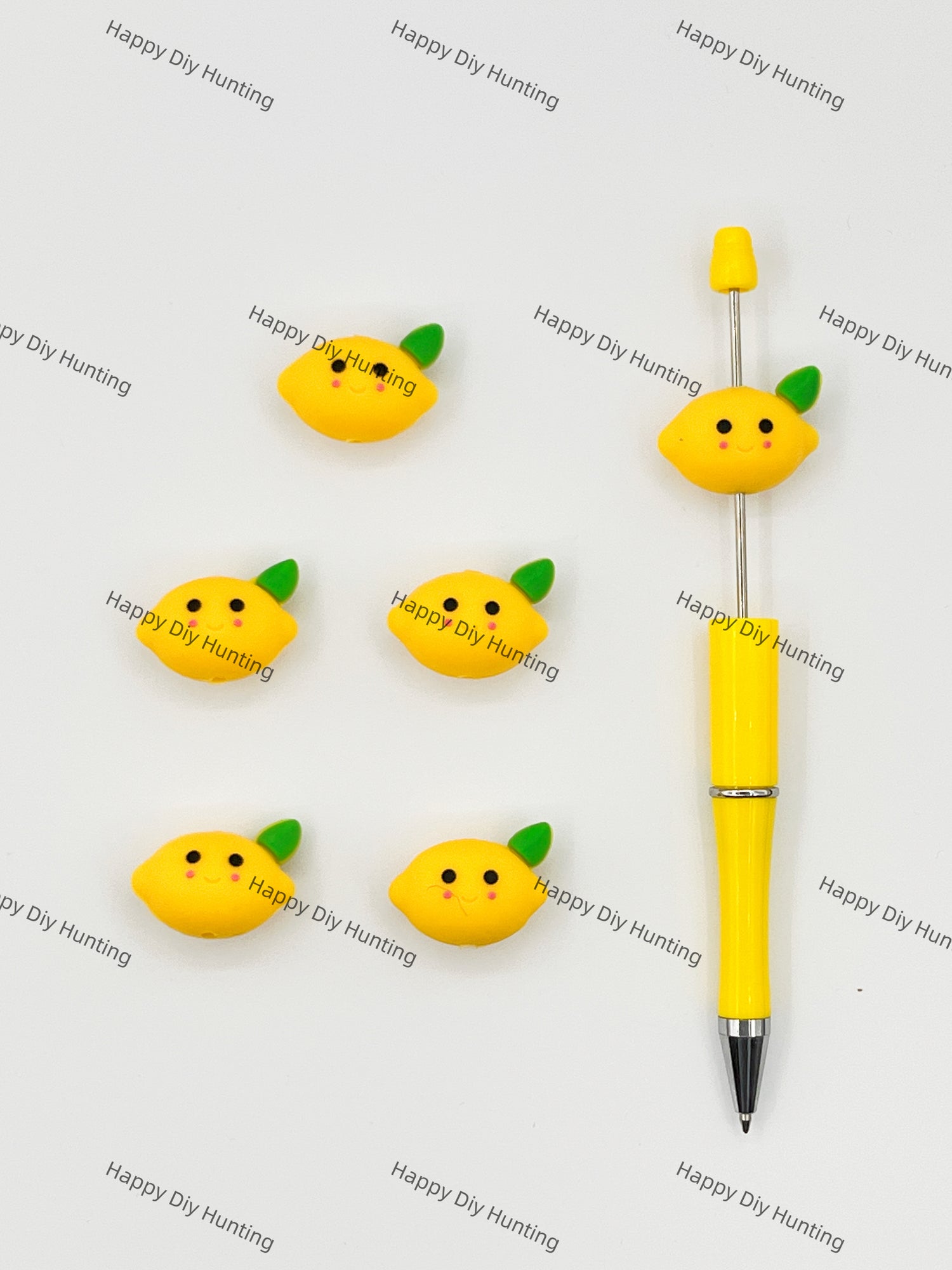3D Lovely Lemon Silicone Focal Beads Wholesale, silicone focal beads for pens