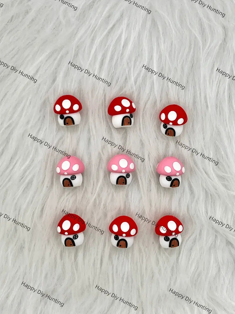 3D Lovely Mushroom Cottage Silicone Focal Beads for Forest Cottagecore Beadable Pen