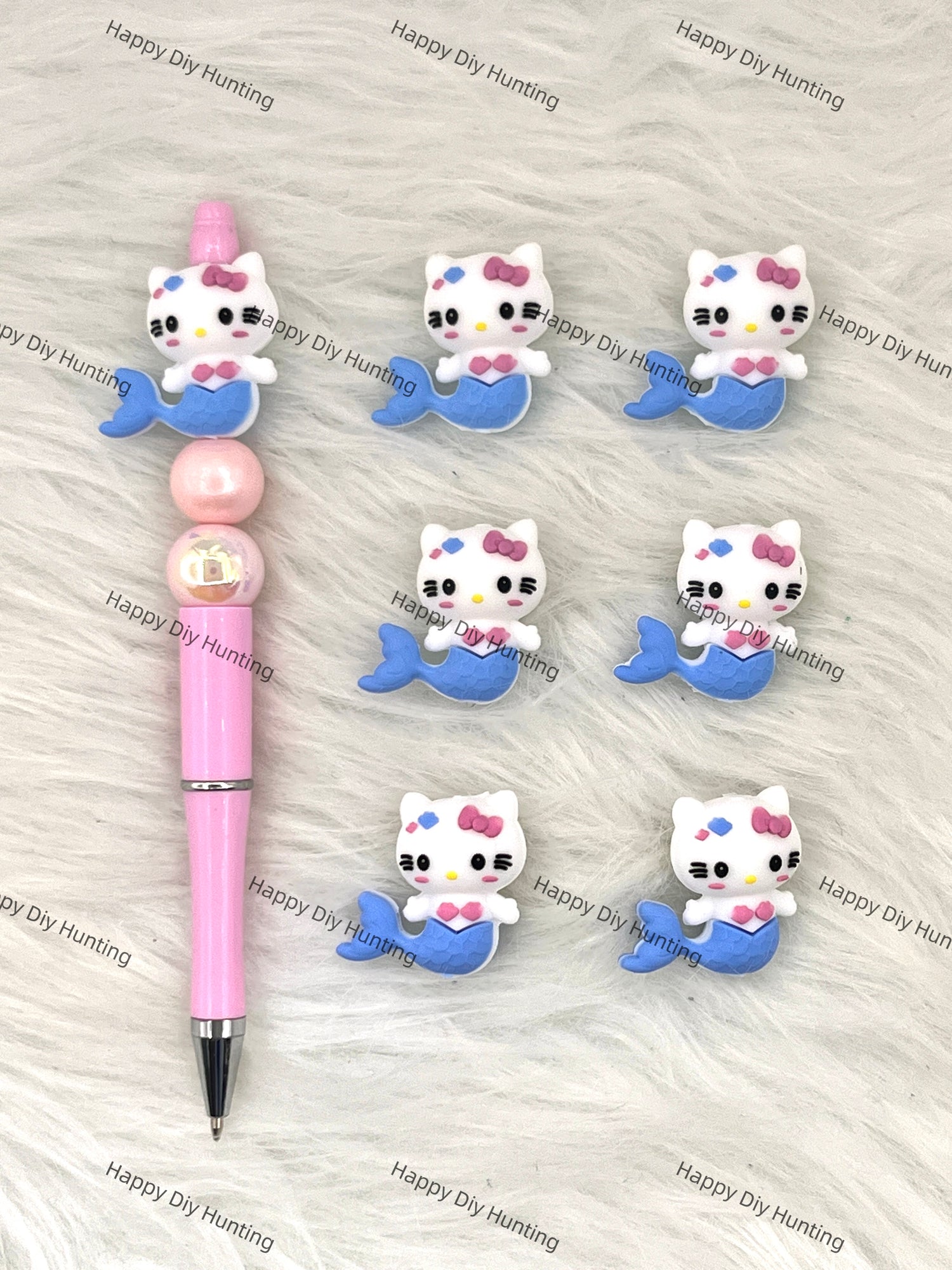 3D Mermaid HK Cat Silicone Focal Beads Wholesale