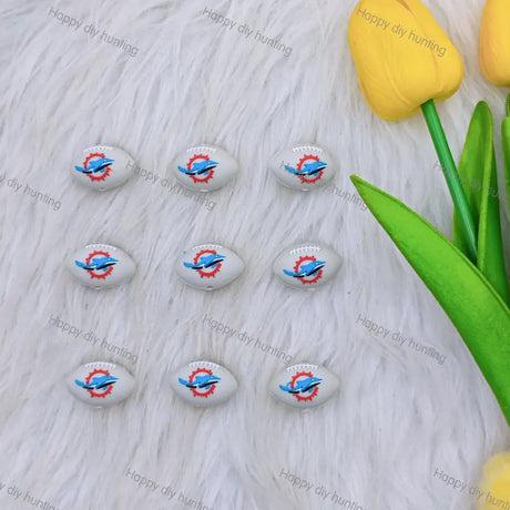 3D Miami Dolphins Football team Silicone Focal Beads,Wholesale Silicone focal beads for pens