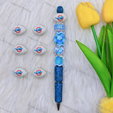 3D Miami Dolphins Football team Silicone Focal Beads,Wholesale Silicone focal beads for pens2