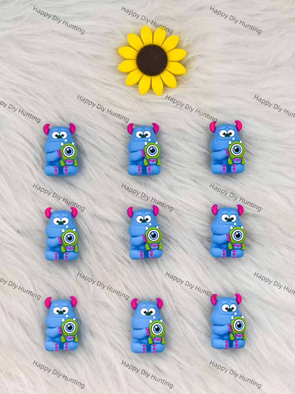 3D Monsters Inc. Sulley & Mike Silicone Focal Beads Wholesale, silicone focal beads for pens