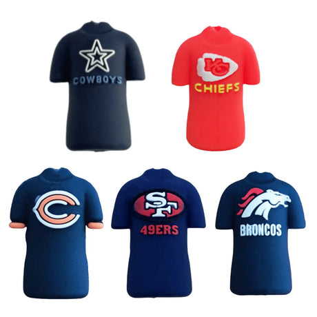 3D NFL Football Team Jersey Silicone Focal Beads 5 Pack for Beadable Pens