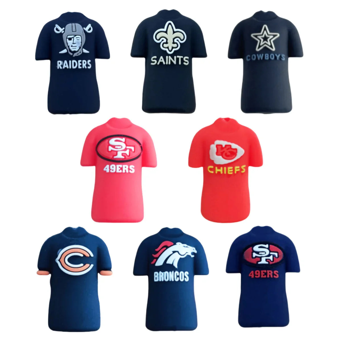 3D NFL Football Team Jersey Silicone Focal Beads 5 Pack for Beadable Pens