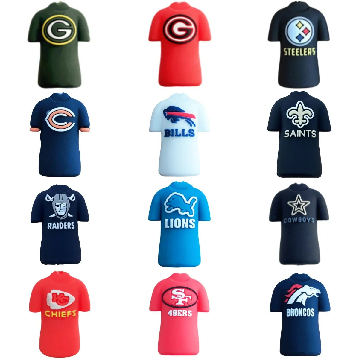 3D NFL Football Team Jersey Silicone Focal Beads 5 Pack for Beadable Pens