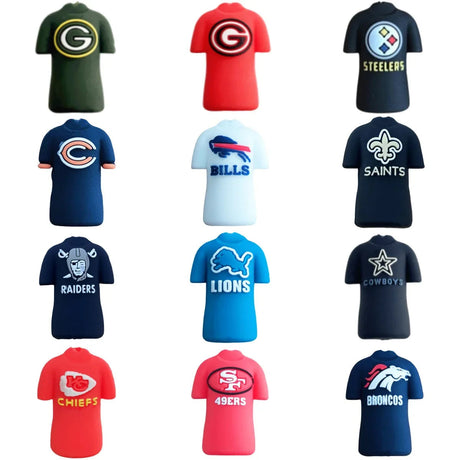 3D NFL Football Team Jersey Silicone Focal Beads 5 Pack for Beadable Pens