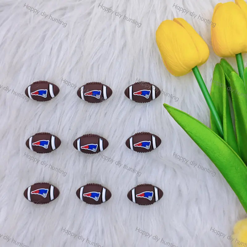 3D New England Football team Silicone Focal Beads,Wholesale Silicone focal beads for pens