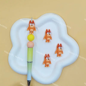 Cartoon orange dog 3D silicone focal beads for custom beaded pen making