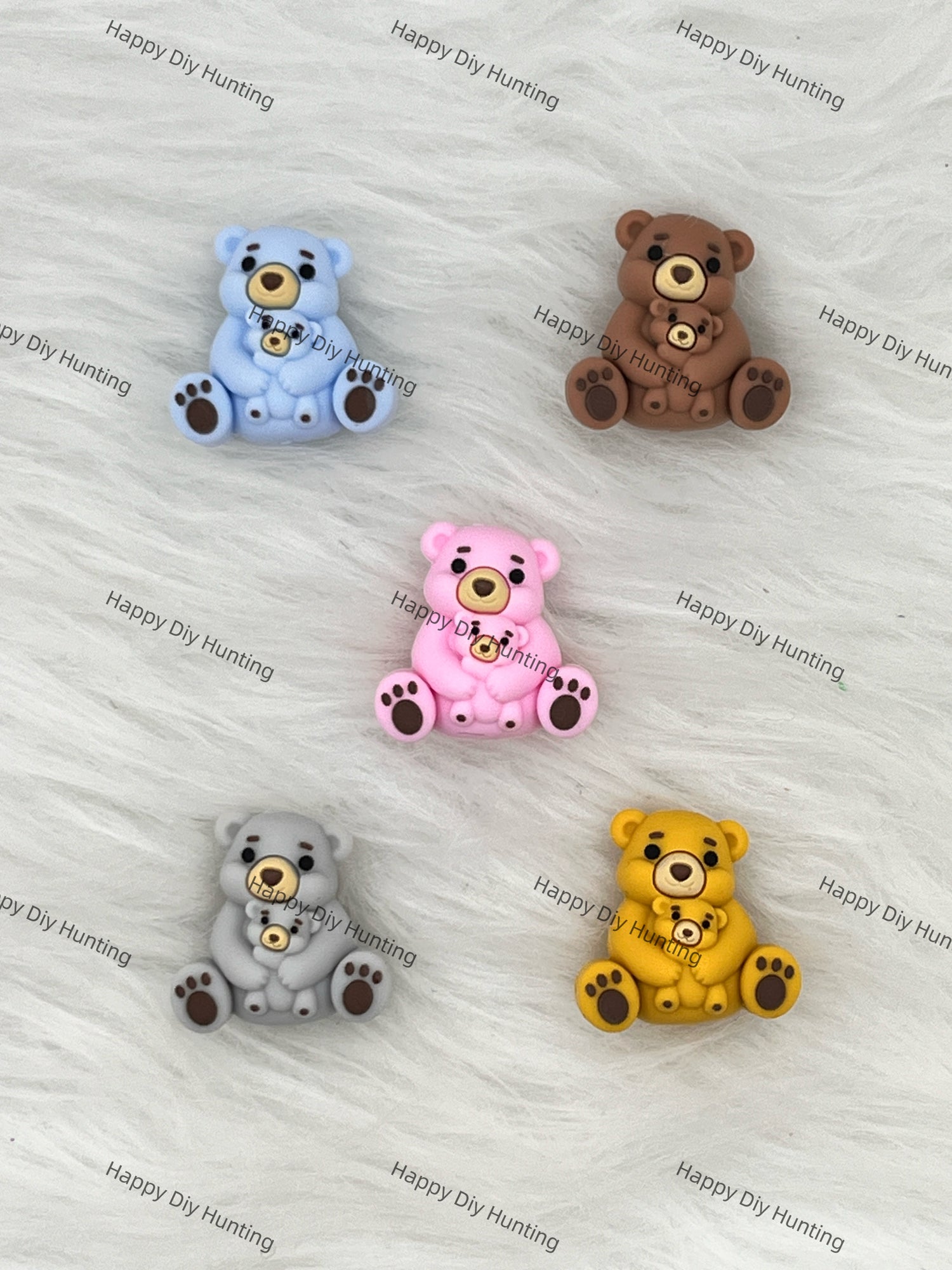 3D Parent-Child Teddy Bear Silicone Focal Beads Wholesale, silicone focal beads for pens