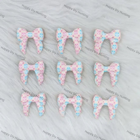 3D Pink And Blue Bowknot Silicone Focal Beads Wholesale for Pen DIY