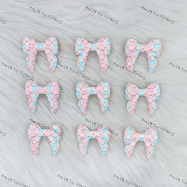 3D Pink And Blue Bowknot Silicone Focal Beads Wholesale for Pen DIY